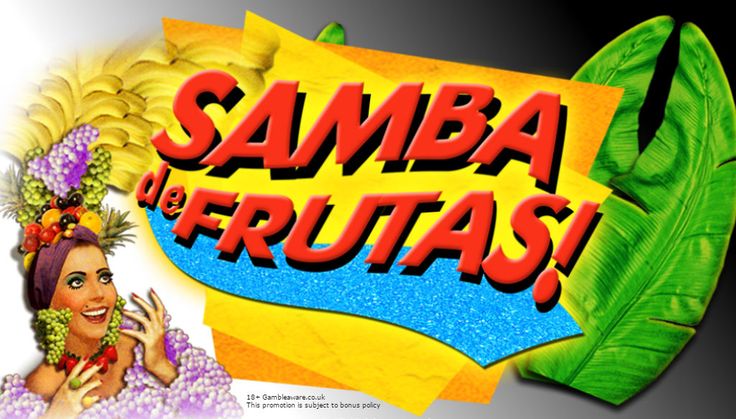 Tropical samba fruit logo with woman in costume