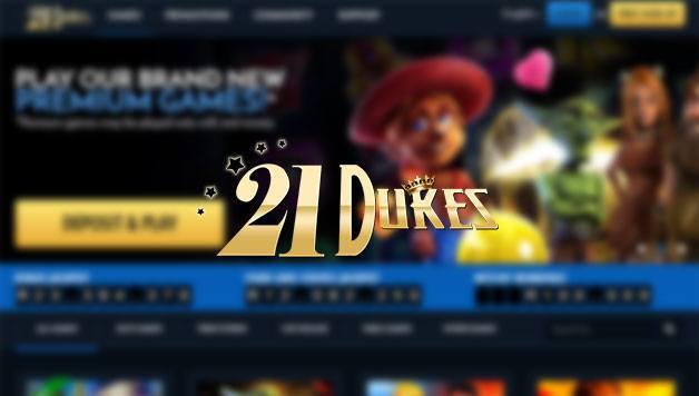21 Dukes casino banner on homepage