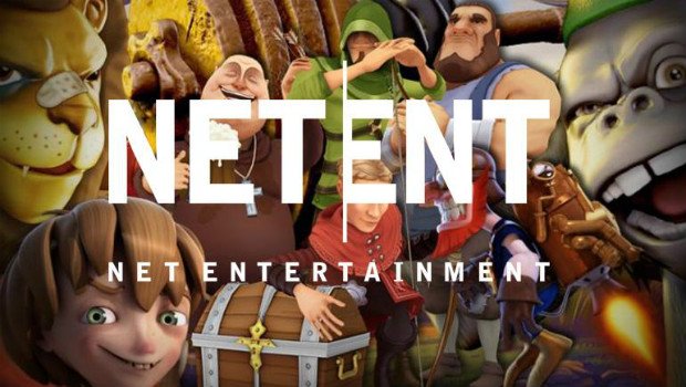 NetEnt logo over colorful gaming characters