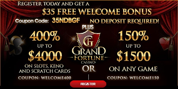 Grand Fortune Casino welcome bonus banner