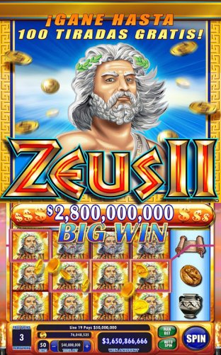 Zeus II slot machine big win screen