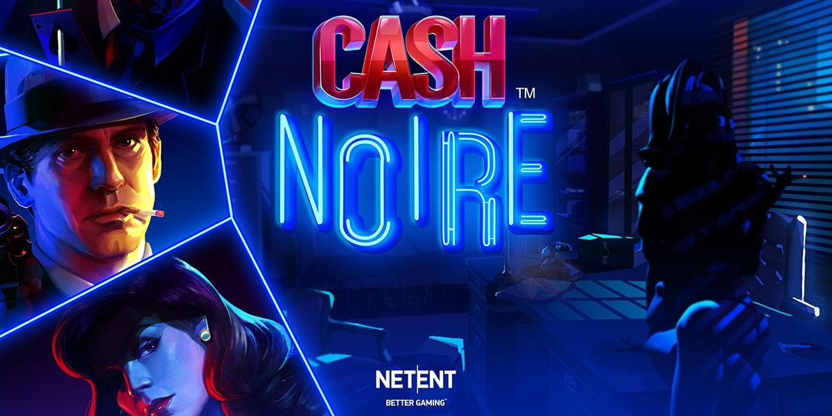 Cash Noire neon logo with noir detectives