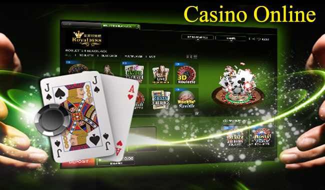 Hands presenting online casino interface with cards