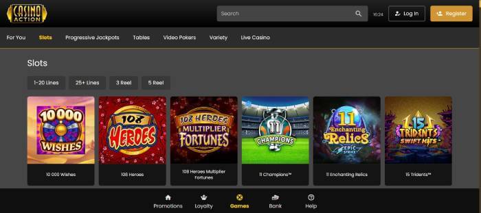 Grid of various slot game thumbnails