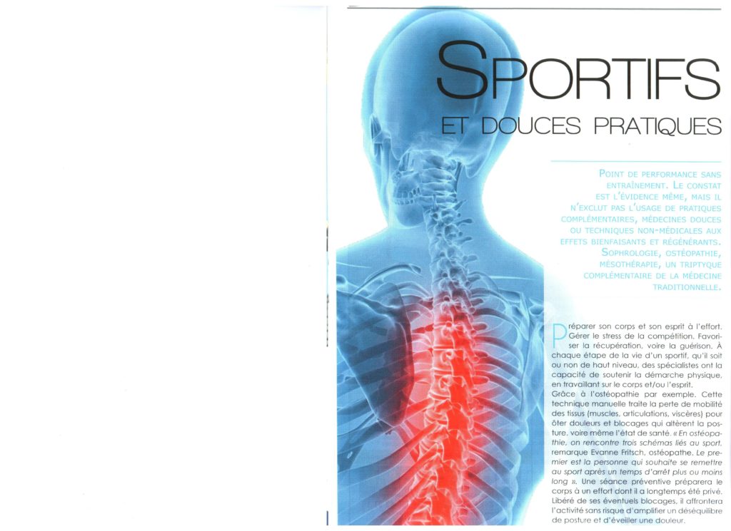 X-ray style human spine highlighted in red