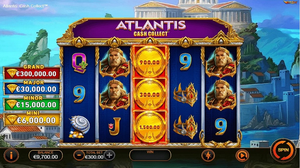 Atlantis Cash Collect slot machine game screen