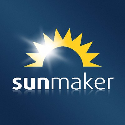 Sunmaker logo with yellow sun and text
