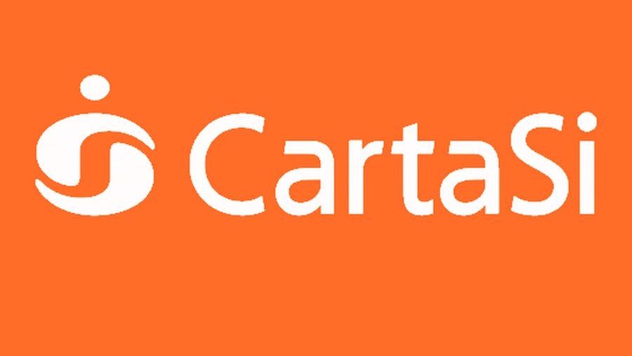 CartaSi logo on orange background