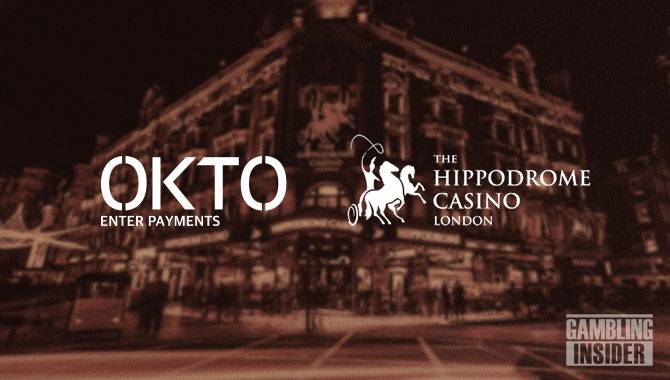 Hippodrome Casino London facade with OKTO logo