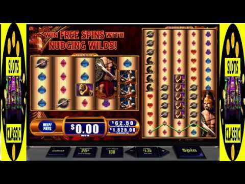 Online slot machine game screen with reels
