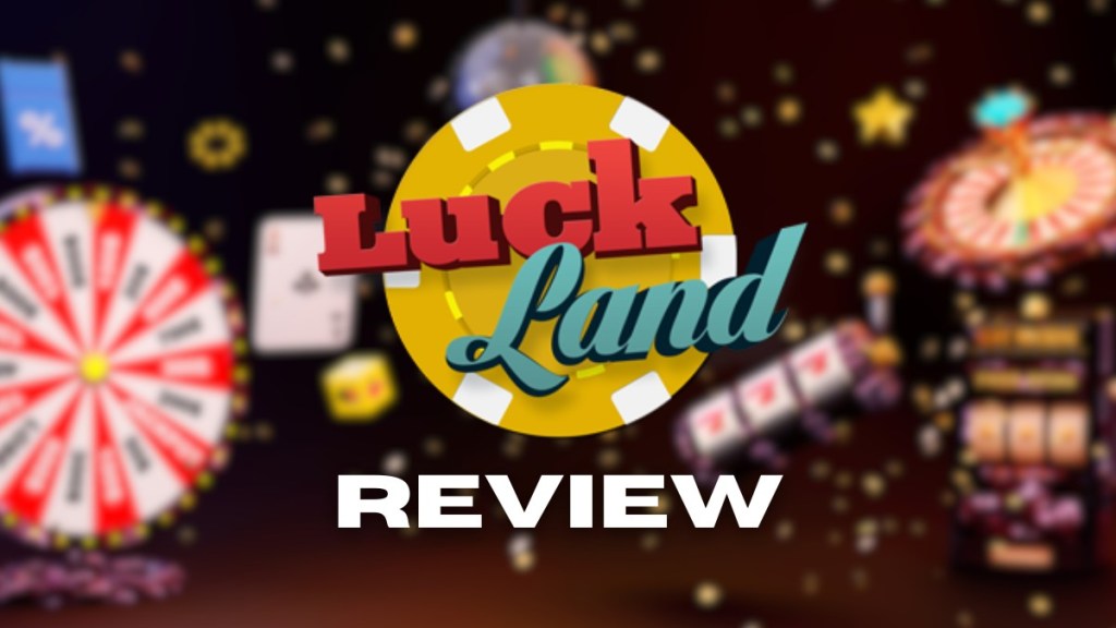 Luck Land review logo over casino background