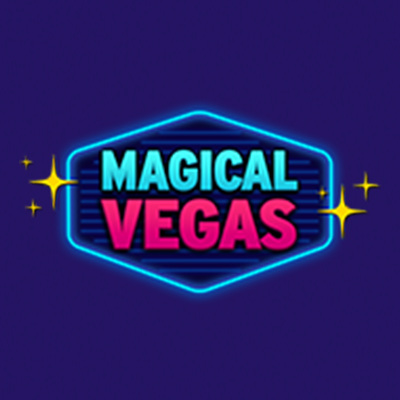 Colorful neon "Magical Vegas" sign with sparkles