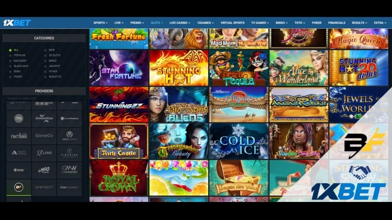 1xBet online slot game selection