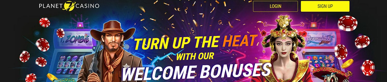 Planet 7 Casino welcome bonuses banner