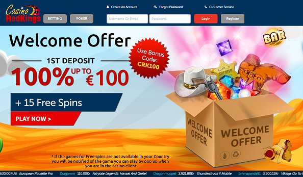 Casino welcome offer banner with free spins