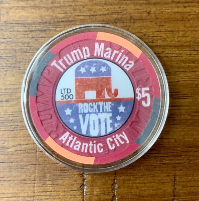 Atlantic City $5 casino chip with elephant
