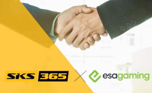 Handshake with SKS 365 and esagaming logos