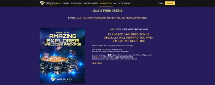 Space Lilly welcome package promotional banner