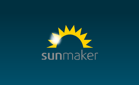 Sunmaker logo with stylized yellow sun
