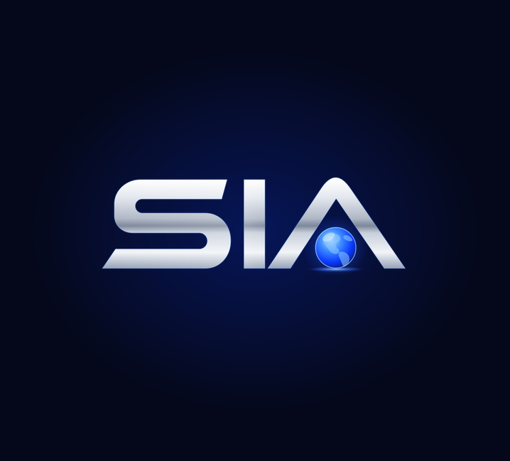 Stylized SIA logo featuring a globe